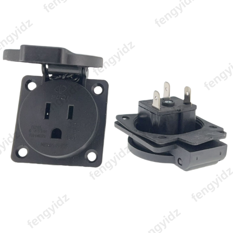 Outdoor Power Receptacle - Nero 125V 15A 20A IP44 CE