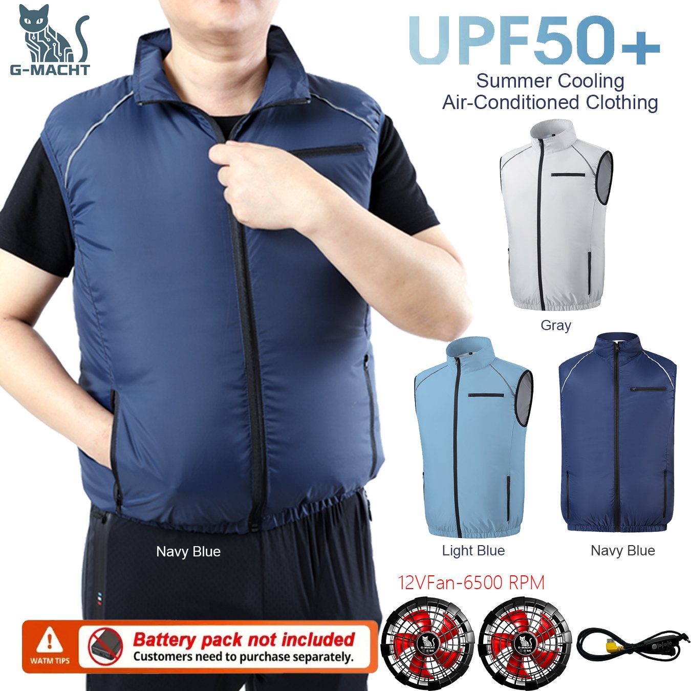 Outdoor Power Not Working - Gilet con Ventilatore USB G-MACHT, Abbigliamento