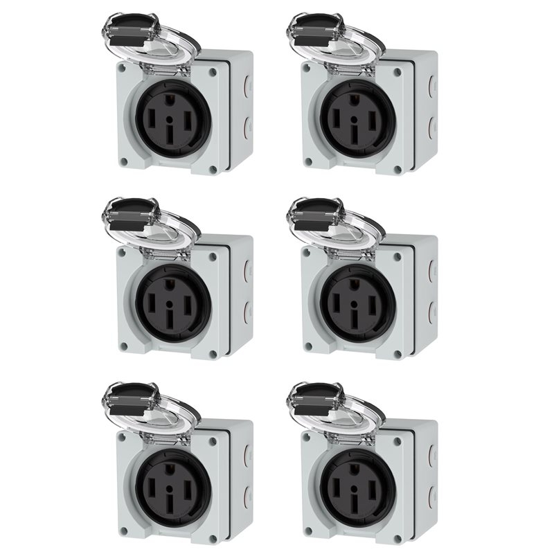Outdoor Power Receptacle - Y17A 6X 50Amp Power Outlet Box,