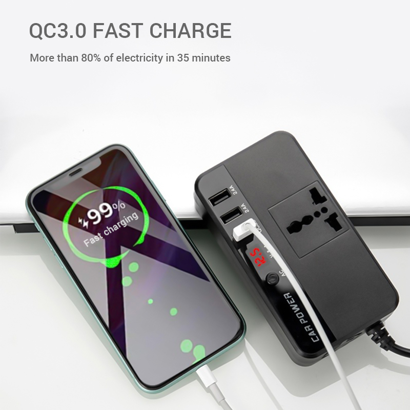 Outdoor Power Adapter Usb - Inverter per Auto Portatile da 200W,
