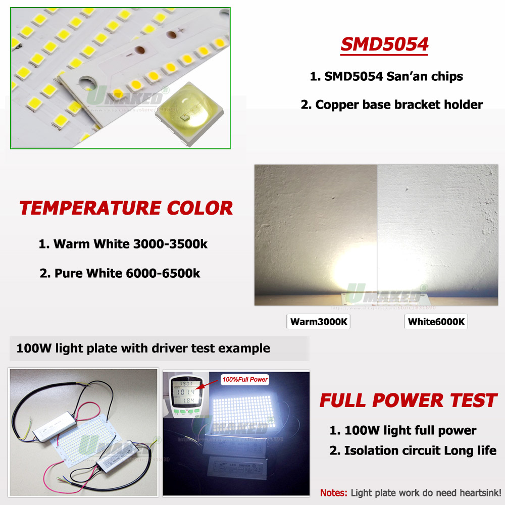 5PC LED PCB SMD5054 piastra pr - Outdoor Power Source recensione e prezzo