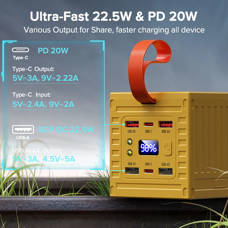 QOOVI 60000mAh Power Bank 22.5 - Outdoor Usb Power Outlet recensione e prezzo