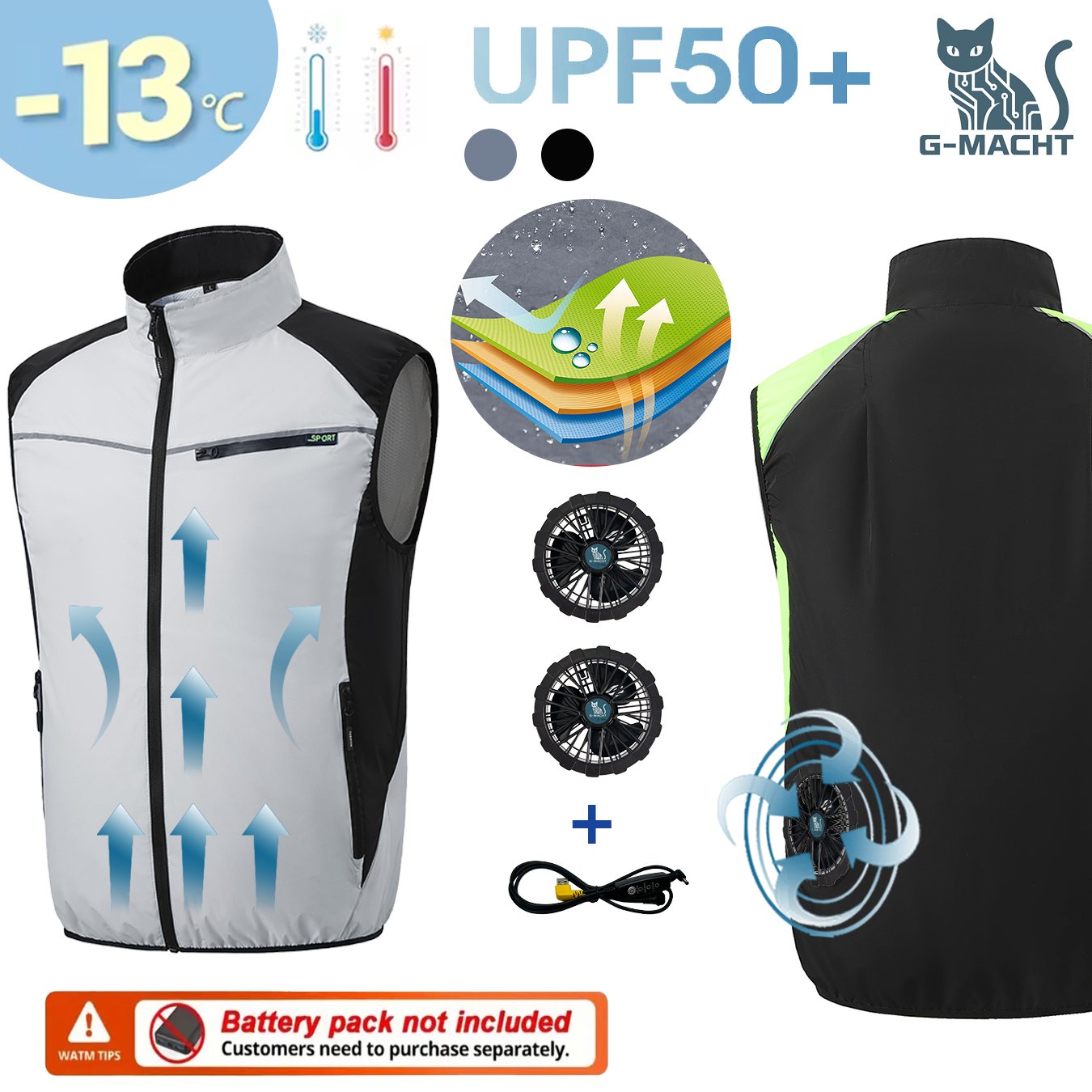 Gilet con Ventilatore USB per  - Outdoor Power Not Working recensione e prezzo